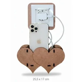 L251 Ahşap Kalpli Şarjlık Boyanabilir Obje